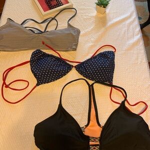 Multiples Women's Swim Bikinis - Black, Blue, and Striped